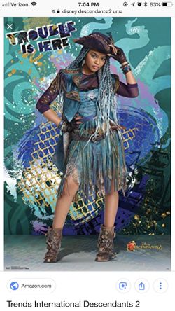 New Disney Descendants 2 Uma Costume size youth girls 9/10.