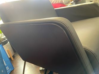 Grey Leather Upholstered Chair