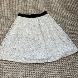 Loft 0 Petite Ivory Lace Skirt 