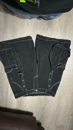 Black cargo jorts y2k
