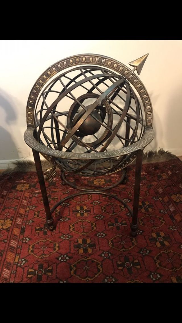 Antique cast iron astrolabe home decor rustic feel garden decor