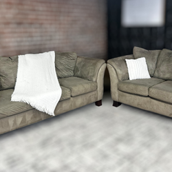 Delivery Available Ashley gray brown couch/sofa + loveseat set