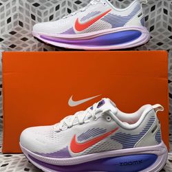 Women’s Nike Vomero 18 White/Hot Lava-Violet Mist Size 7.5us BRAND NEW!