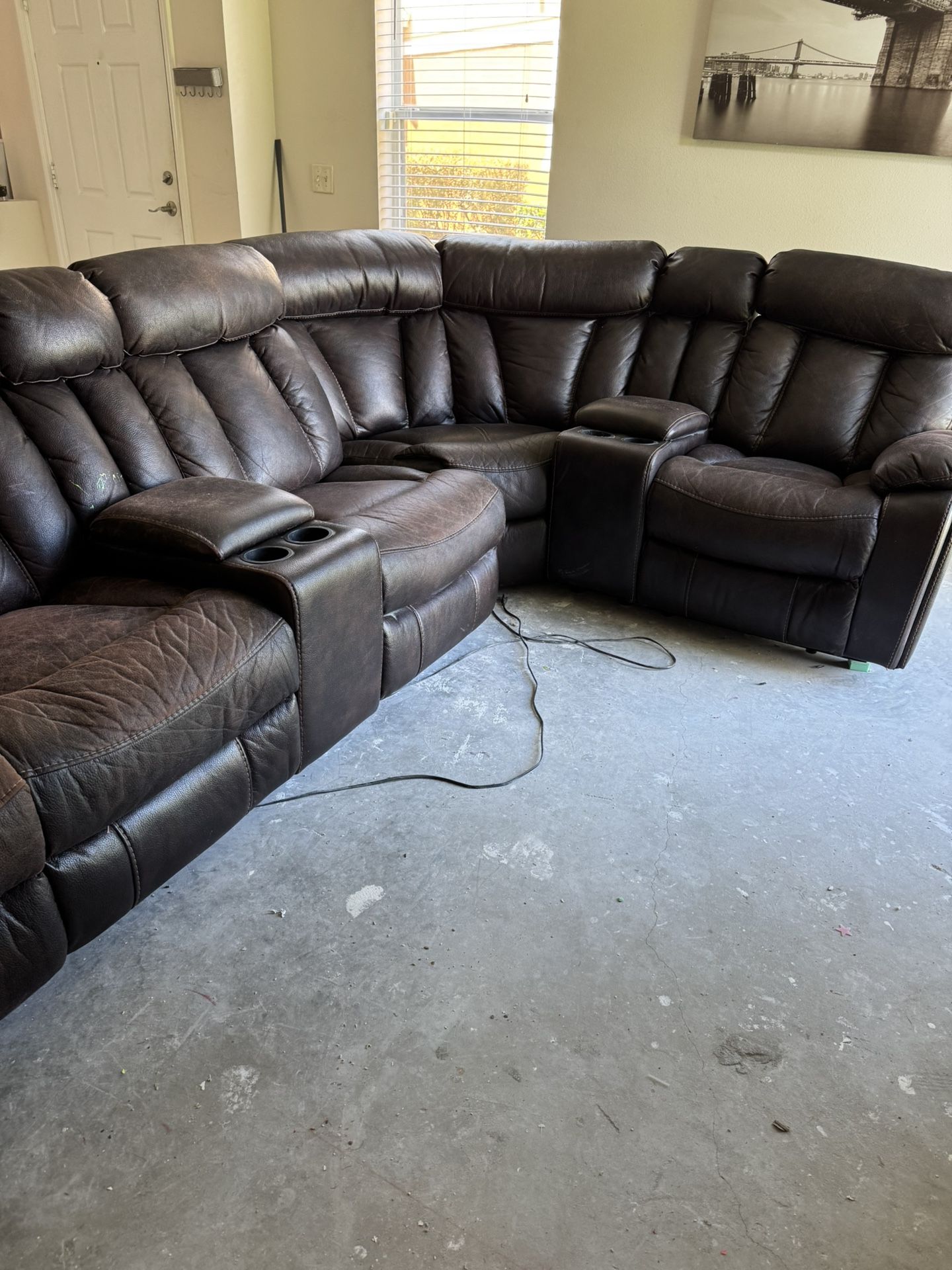 Leather Reclining Sofa