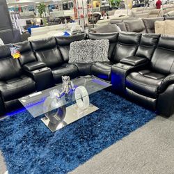 Closeout Sale😱Beautiful Black Reclining Sectional Furniture Available Now Limited Time Offer $1599✅