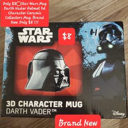 $8🛑Star Wars Mug Darth Vader Helmet 3d Character Ceramic Collectors Mug. Brand New. Only $8 !!!