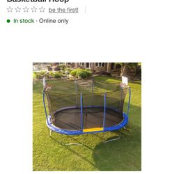 Trampolín Oval 10x15ft With Basketball Hoop  New