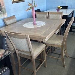 7 Pcs Counter Height  Dining Set