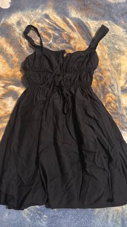 Black Mini Sundress with Smocked Bodice