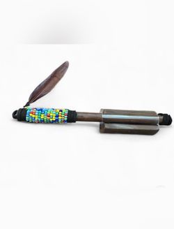 Talking Stick With Stand, Beads and Feather 6” NEW From Franklin Covey
