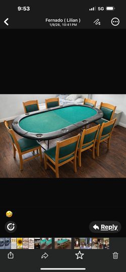 Poker Table 6 Chairs