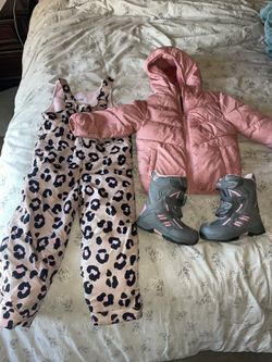 Snow bib pants jacket 5t 4t snow boots 11