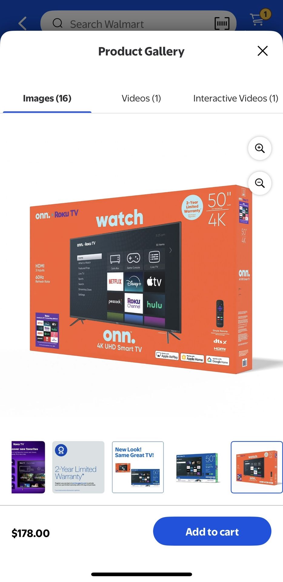 50in Roku 4k Tv