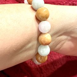 Tri-Color Jade Beaded Bracelet 