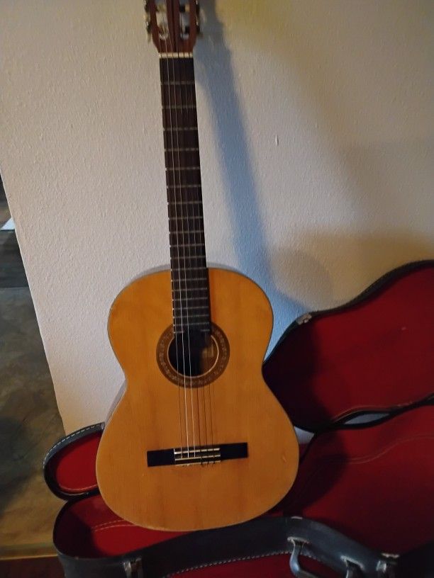 Vintage Crown G-75 Accoustic Guitar In Hardcase
