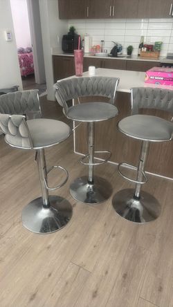 Grey Velvet barstools