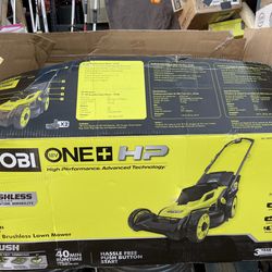 RYOBI ONE+ HP 18V Brushless 16 in. Cordless Battery Walk Behind Push Lawn Mower with (2) 4.0 Ah Batteries and (1) Charger