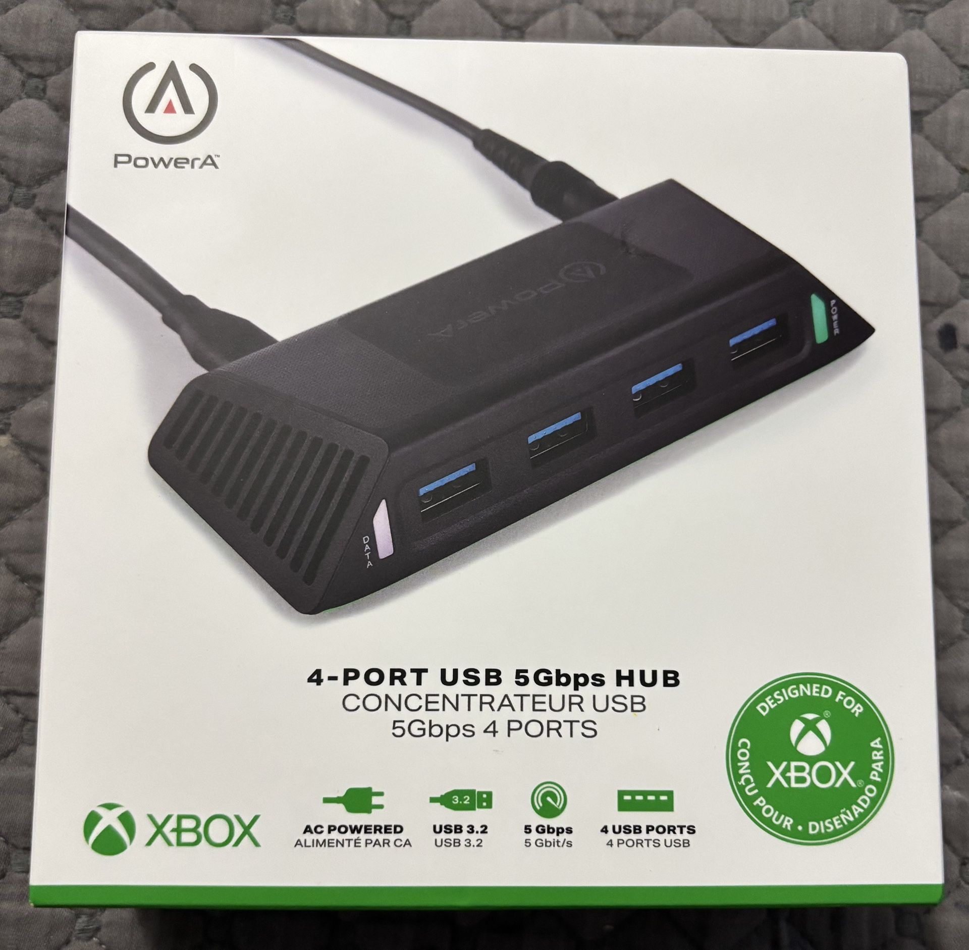 PowerA - 4-Port USB 5Gbps Hub for Xbox Series X|S - Black