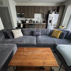 Large Gray Corduroy Sectional Couch – Need Gone AS SOON AS POSSIBLE!
