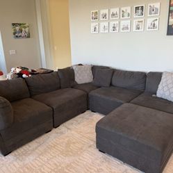 Dark Gray Thomasville 6pc Modular Sectional Sofa