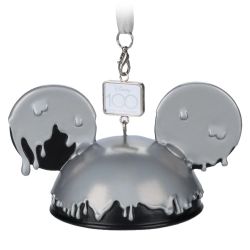 Disney Mickey Ears Hat Ornament Disney100 Silver Melting Drip