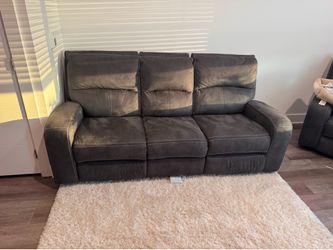 Dark Gray Reclining sofa + matching recliner chair
