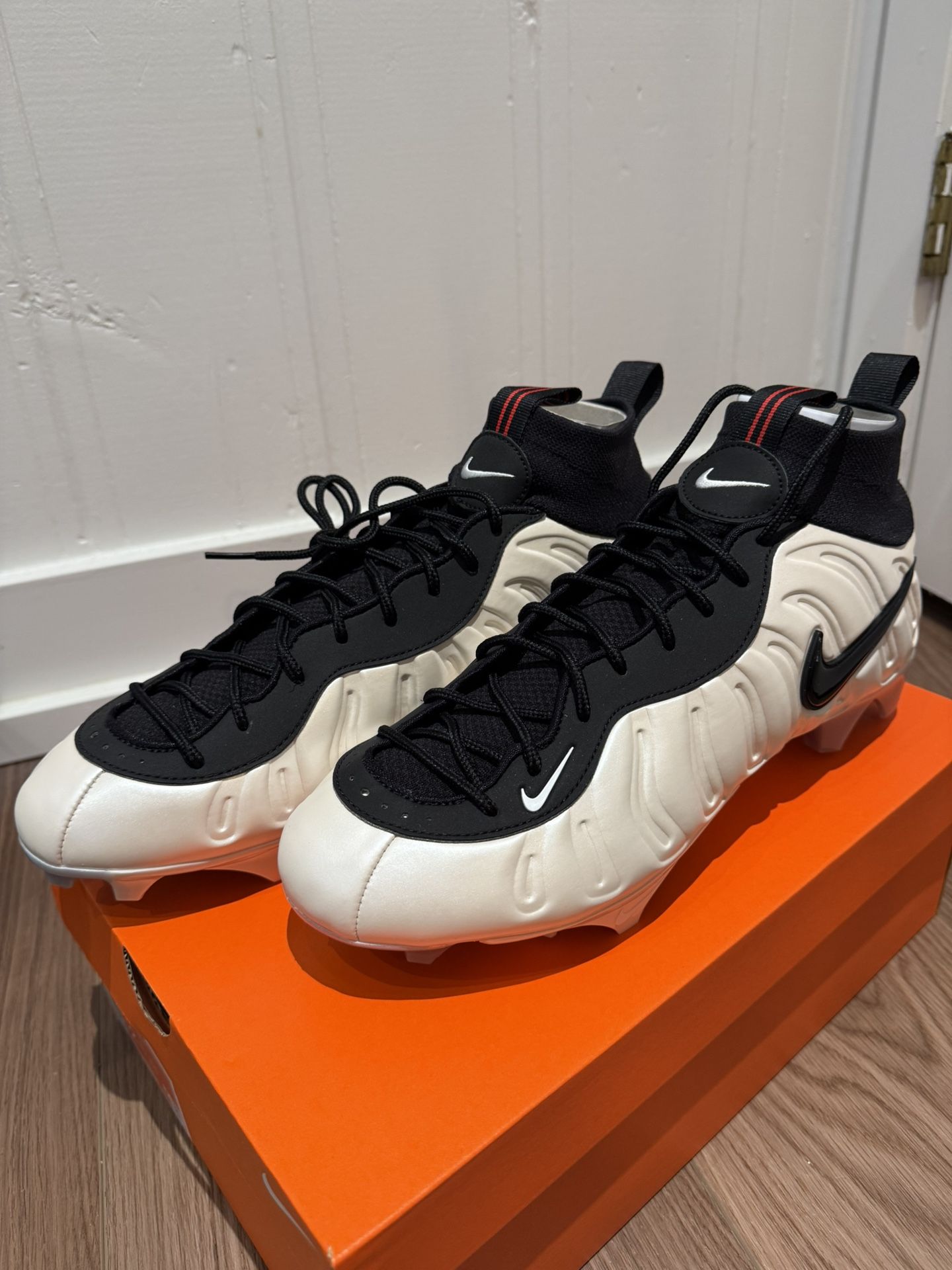 Nike Vaporposite Pro Football Cleats Pearl White Black True Red HM6870-200