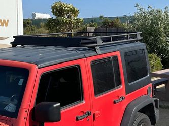 EAG Fits 18-26Jeep Wrangler JL Roof Rack Cargo Basket W/ Wind Deflector fits 2 & 4 doors