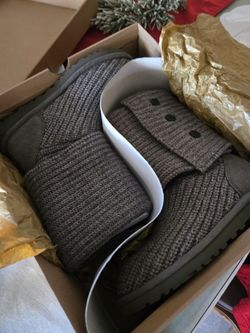 Ugg classic cardy knit boot gray