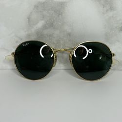 Ray Bans Round Arista Sunglasses Gold 