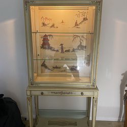 Rare Vintage French Provincial Curio Cabinet 