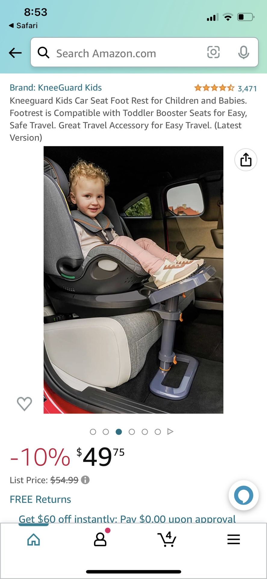 Kneeguard Kids Car Seat Foot Rest For Children Babies. Footrest Is