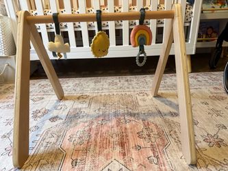 Wood baby play gym