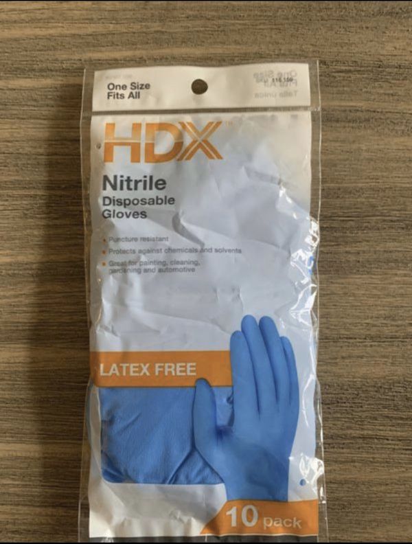HDX Nitrile Disposable Gloves 2 packs for 10 (20 gloves) for Sale in