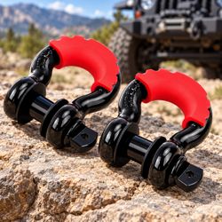 3/4” D-Ring Shackles, 2-Pack — 57,000 lb Breaking Strength