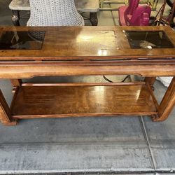 Chinoiserie Chow Leg Ming Style Sofa Console Table Attributed to Schnadig Furn.