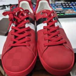 Louis Vuitton Front Row Damier Sneakers - Red - Size 6 LV 7 US 