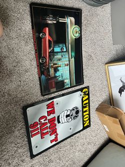 Vintage mustang poster and we dont dial 911