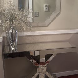 Mirror Entry Glass Table