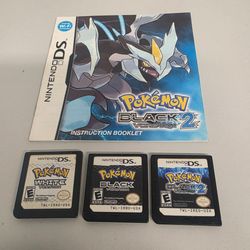 Lot of 3 Nintendo DS
Pokémon White, Black Version, Black Version 2 with manual