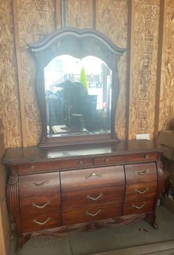 Solid Wood Dresser with Mirror