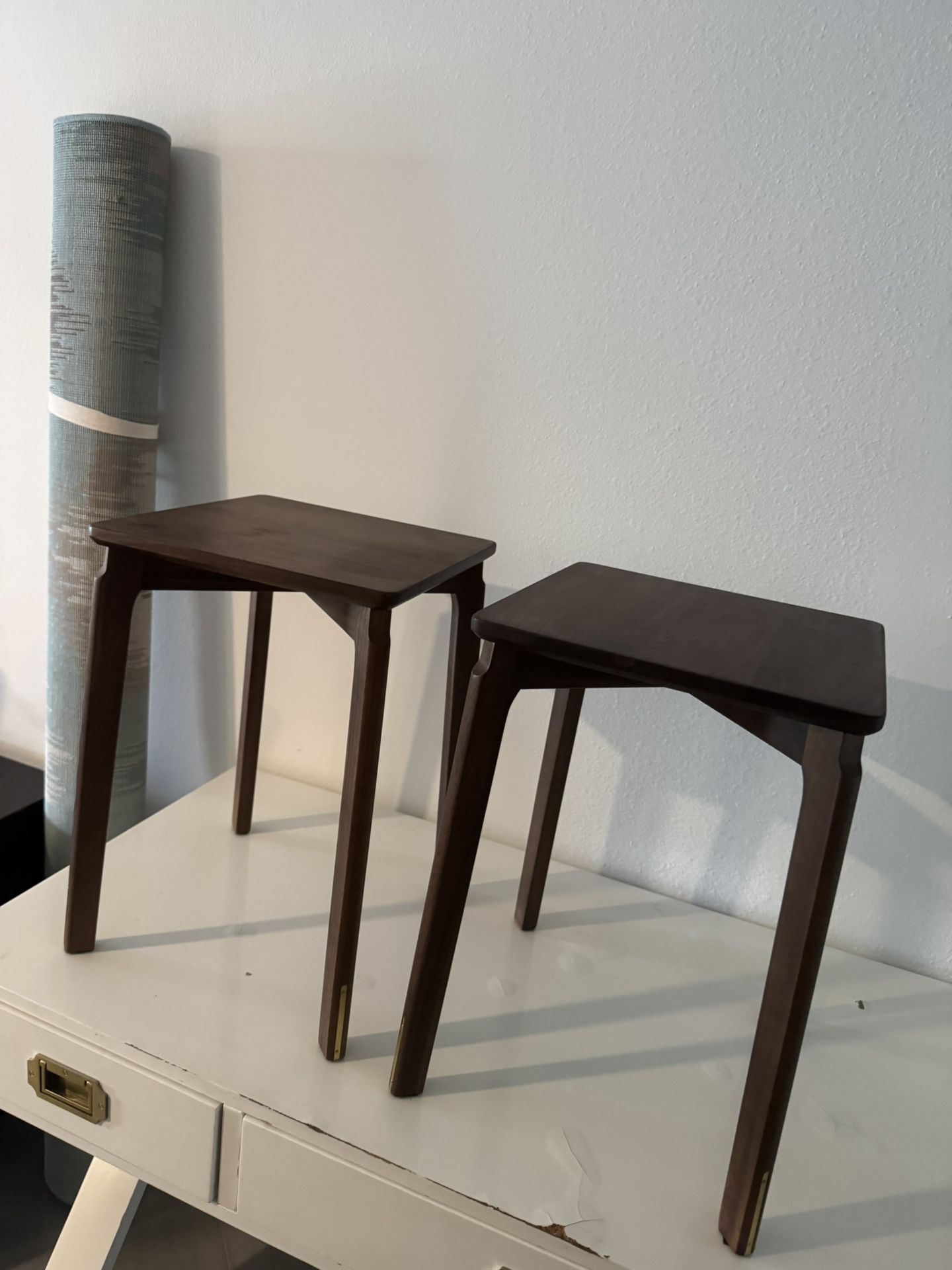 Solid Wood Stool 18 Inches High X 2