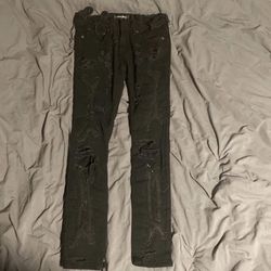 Dedwrldwide 3D bone “charcoal” denim