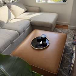 West Elm Leather Ottoman / Coffee Table (like new, FREE)