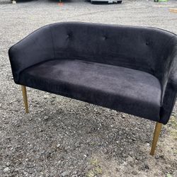 Black Settee With Gold Legs