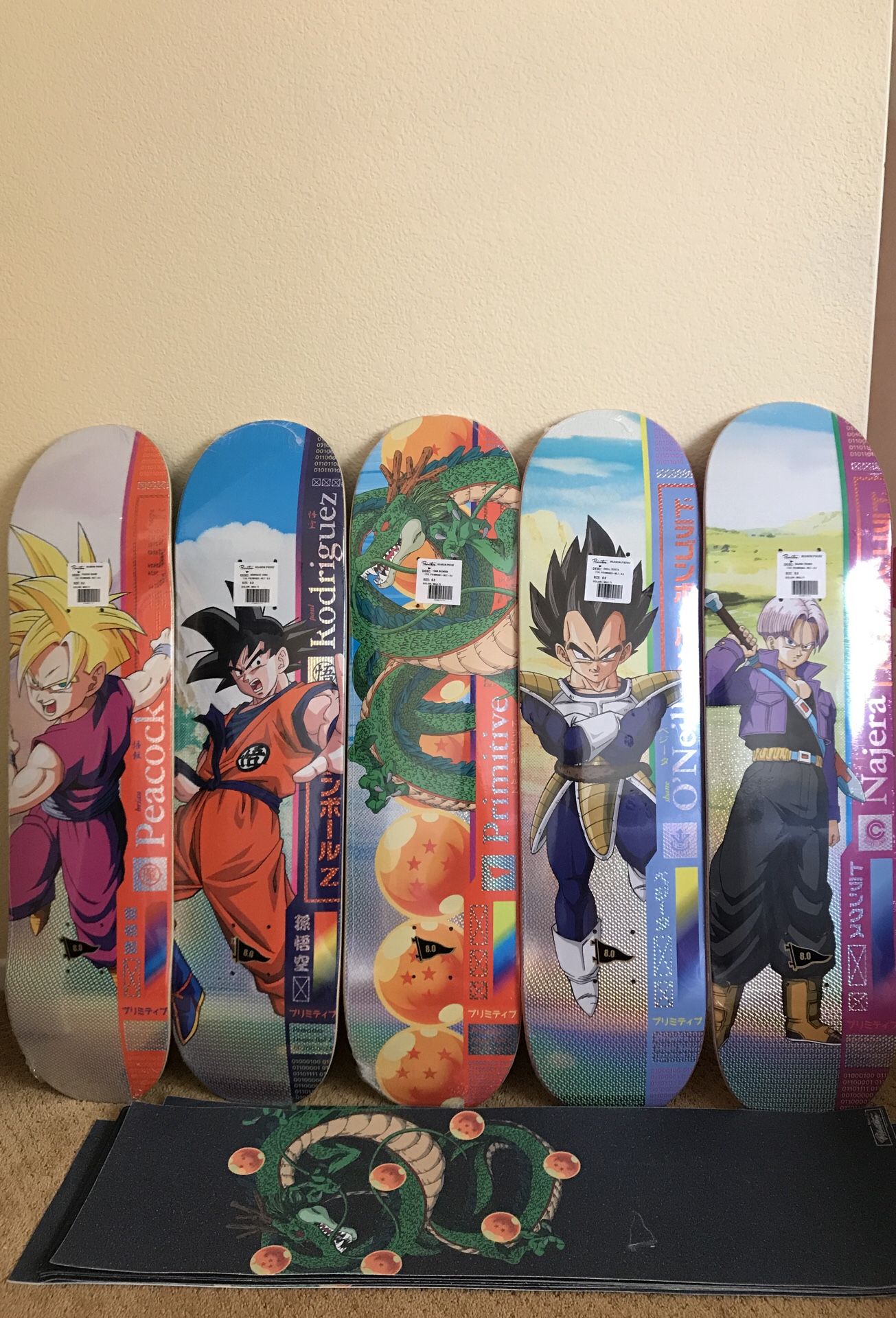 DRAGON BALL Z x PRIMITIVE SKATE DECK w/ Shenron grip tape