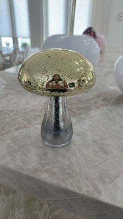 Silver And Gold Mushroom Figurine