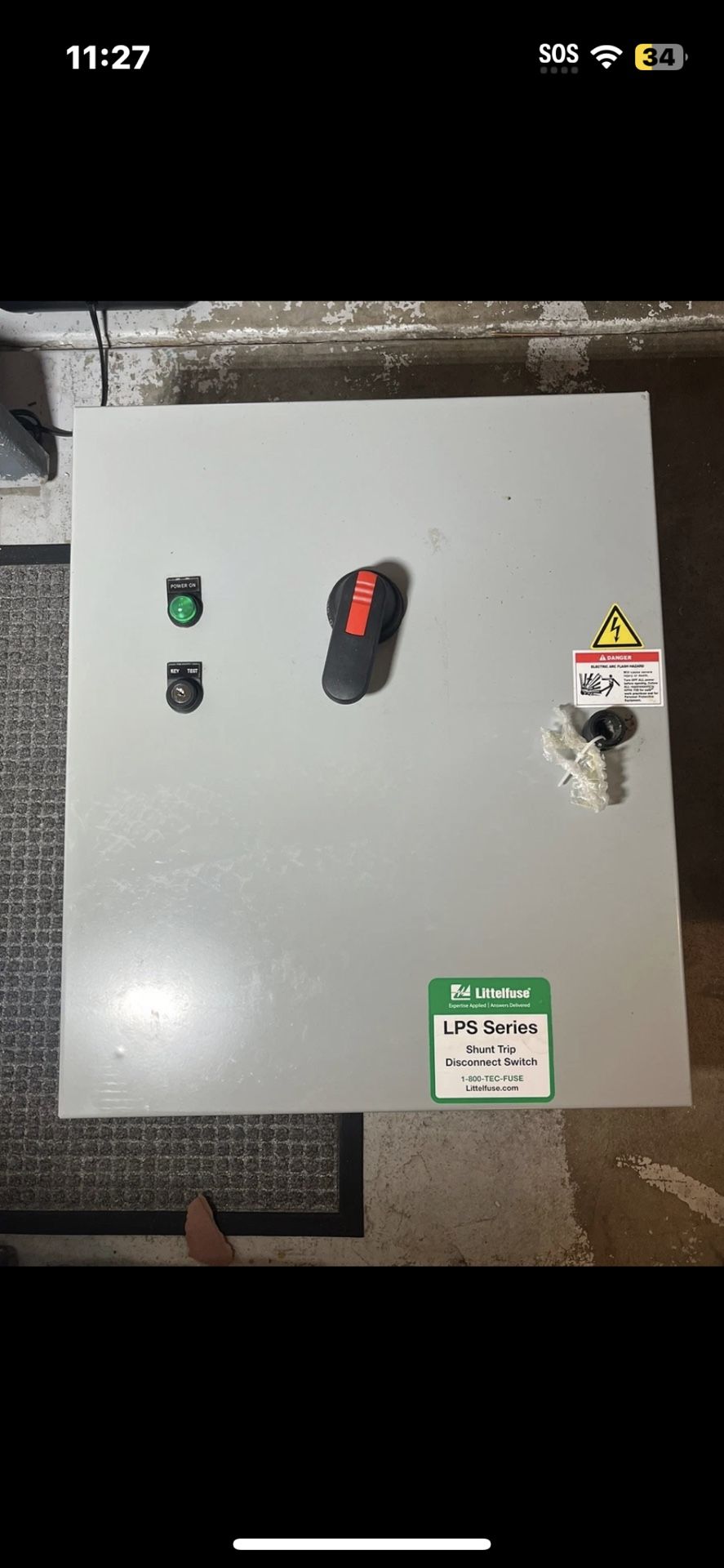 Littelfuse Powr-switch Elevator Disconnect Switch LPS1T20R1KGBF3-AZ