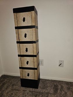 Tall 5-Drawer Storage Chest / Jewelry Cabinet – Faux Crocodile – 42”