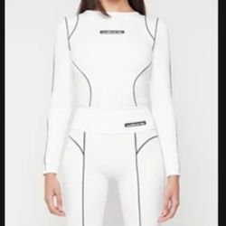 Reflective White Bodysuit (Maniere De Vior) Size 2